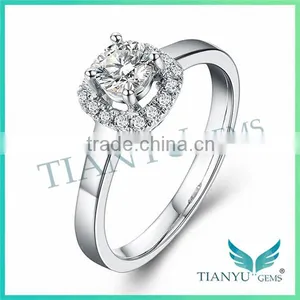 925 Sterling Sliver Anniversary Rings Foreverone 9 Hearts & Flower VVS1 E-F Round Cut Synthetic Moissanite Diamond Wedding Rings thumbnail-1
