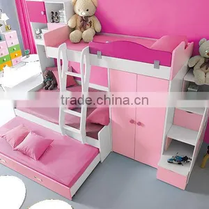 Multi-function Bunk Bed With Wardrobe and Storage thumbnail-1