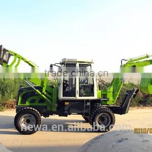 New Style CE With Front Loader and Backhoe Excavator Mini Wheel Backhoe Loader thumbnail-1