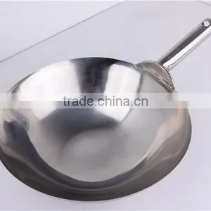 High Quality Chinese Cookware Manufuturing Stainless Steel Wok Pan thumbnail-1