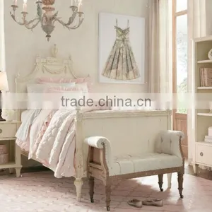 Victoria Style Carved Wooden Children Bed, Noble Children Bedroom Furniture Set, Wooden Princess Child/Kid's Bed thumbnail-1