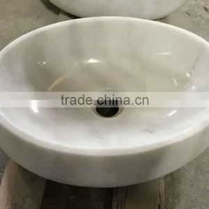 Carrara White Marble Sinks Round Basin Hot Sale thumbnail-4