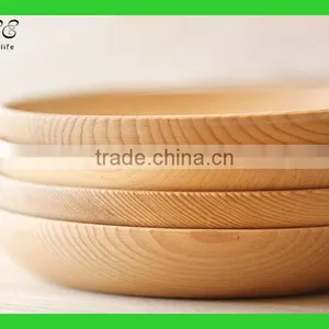 Custom Wood Plate Round Wooden Serving Tray Round Wood Service Trays thumbnail-2