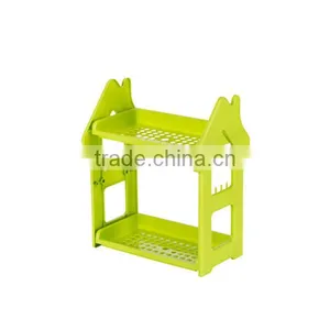 2-Shelf Shelving Unit Plastic Bathroom Shelf With Two Layers Organizer thumbnail-4