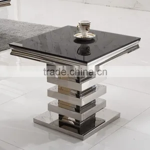 D414 Living Room Modern Square Marble End Table Small thumbnail-2