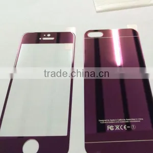Plated Anti-Scratch Colorful Metal Front Tempered for Iphone 5/5s, Tempered Glass Screen Protector thumbnail-1