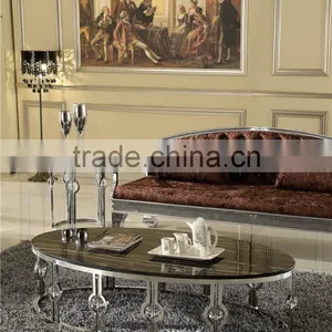 Hot Sell Egg Shape Hotel/living Room Furniture Stainless Steel Coffee/center Table B818 thumbnail-2