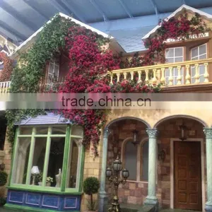 Home and Outdoor Decoration Synthetic Cheap Hanging Artificial Plastic Vertical Green Grass Flower Texture Wall E08 04S03 thumbnail-3