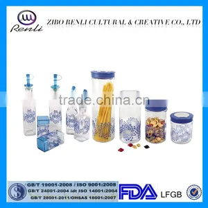 10Pieces Europe Glass Spice Storage Bottle With Decal Pattern thumbnail-1