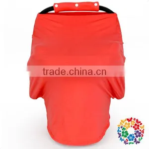 New Style Orange Solid Color Nursing Cover Organic Cotton Multi Use Car Seat Cover Baby thumbnail-4
