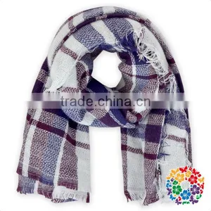 One Size Fit All Black White Lattices Winter Scarf for Lady /Girls thumbnail-6