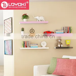 Home Decor Wood Floating Shelf Whit Colorful Margin Multifunction Display Wall Shelf Wholesale thumbnail-2