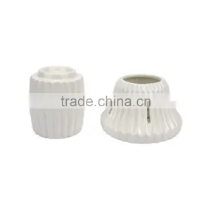 Eco-Friendly Elegant Pure White Ceramic Table Lamp Shape Candle Holders thumbnail-2