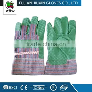JX68A113 Industrial Non Slip Full PVC Impregnated Gloves Green Palm thumbnail-5