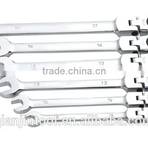 QJT- S12 Useful CR-V Combination Ratchet Wrenches Set Adjustable Ratchet Ring Spanner Set thumbnail-3