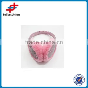 Imitation Rabbit FUR Hair Earmuff Printed With Grid thumbnail-1