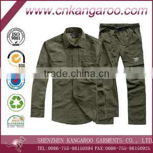 Slim Soft Comfortable Outdoor Quick Dry 100% Nylon Mens Long Sleeves Casual Pants Shirts thumbnail-1