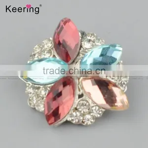 Keering-made Vogue Colorful Resin Horse-eye Flower Rhinestone Buttons Wholesale WBK-1461 thumbnail-1
