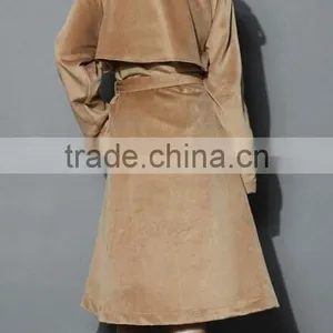 2014 Winter Storm Flap Self-tie Belted Wool Blend Coat ,cold Winter Outside Wear ,Double Breasted Wool Coat thumbnail-3