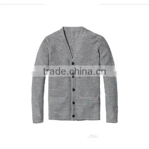 Custom 100% Cotton Long Thick Knitted Sweater Men Cardigan Sweater thumbnail-3