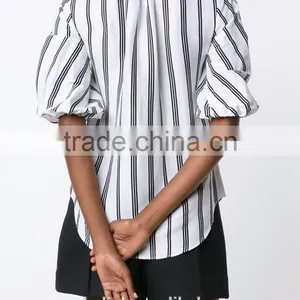 2016 High Quality Fancy Stripe Shirt Elegant Design OEM Service thumbnail-3