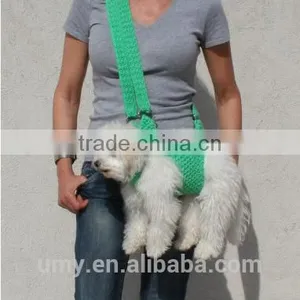 Summer Crochet Pat Dog Sling Carrier With Pockets thumbnail-3