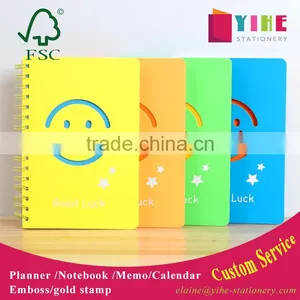 A5 Cheap Student Notebook Customizable Spiral Planner Hollow Card Paper Cover Organizer Printing thumbnail-1