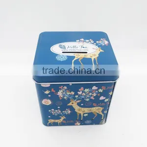 Blue Square Gift Tin Box/ Metal Money Tin Box thumbnail-1