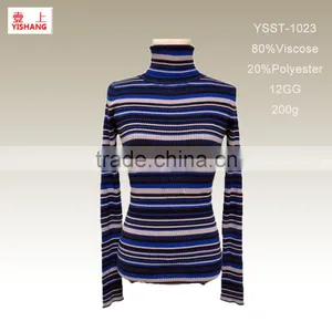 Jacquard Sweater 80%Viscose 20%Polyester Lady Fashion Top Sin the Autumn thumbnail-1