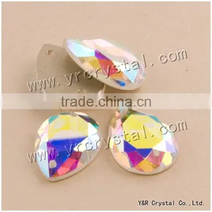 Flat Back Crystal Glass Beads AB Color With Holes or Not thumbnail-3