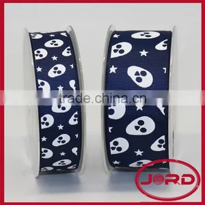 Skull Printed Grosgrain Ribbon thumbnail-1