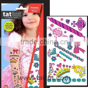 Colorful Kid Temporary Princess Tattoo Safe Non Toxic thumbnail-1