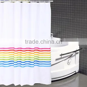 90gsm Polyester Water Mark & Transfer CMYK Printed With Stripe Waterproof Shower Curtain thumbnail-1
