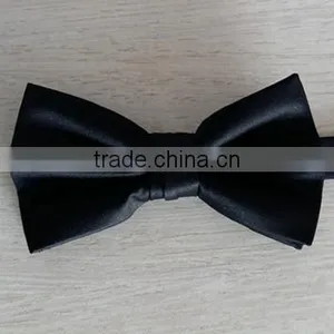 Wholesale Black Plain Silk Satin Cheap Bow Tie thumbnail-1