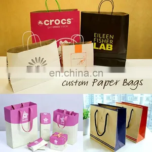 Cheap Kraft Paper Bag, Die Cut Paper Bag, Cosmetic Craft Paper Bag With Famous Brand thumbnail-3