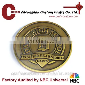 High Quality School Logo Souvenir Gift Embossed Coin thumbnail-1