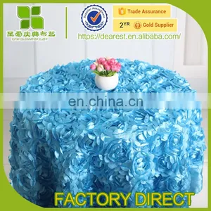Luxurious Wedding/Restaurant Rosette Table Cloth With Satin Cloth thumbnail-1