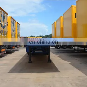 CIMC Stock Flatbed Semi Trailer 3 Axle 40 Tons Container Trailer thumbnail-5