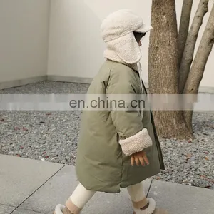5666/Newest Lamb Wool Turn-down Collar Fashion Coat Kids Girl Padding Warm Long Coats thumbnail-3