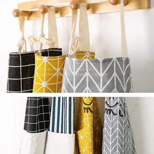Back Cross Natural Linen Apron, Kitchen Apron thumbnail-1