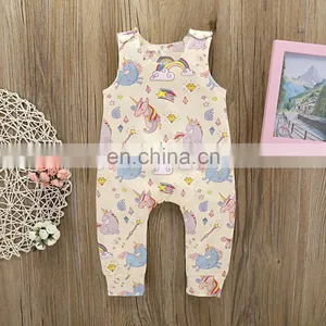 Baby Clothes Summer Fall Unicorn Pattern Rompers Baby Romper thumbnail-2