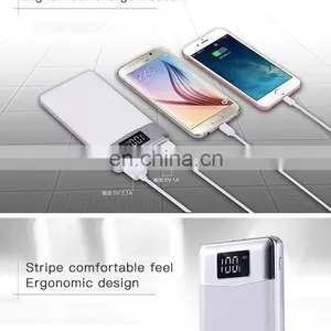New Thin High Capacity 10000mah Single USB Port Leather Led Powerbank thumbnail-5