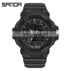 SANDA 3037 Ladies Mens Analog Digital Watches Military Waterproof Clock Casual Watch Women thumbnail-1