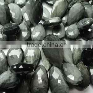 Cats Eye Briolette Beads Drops Strand thumbnail-1