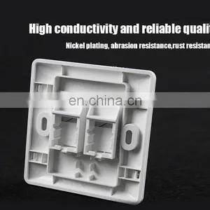 Dual Port 86*86mm UK Type 3M Face Plate RJ45 Network Cable Wall Plate for Network thumbnail-5