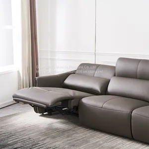 Italian-Style Nappa Leather Multi-Function Sofa Home Living Room Is Very Simple Three-Seat Combination Electric Leather Sofa thumbnail-5