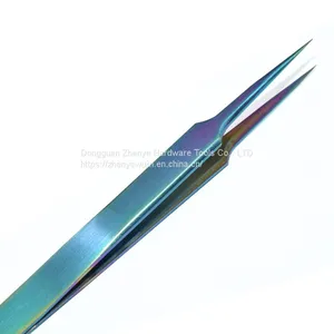 Eyelash Grafting Tweezers Special Colorful Eyelash Beautifying Tools High Precision Color Flowering Clip Straight Elbow Tweezers No. 14 Tweezers thumbnail-4