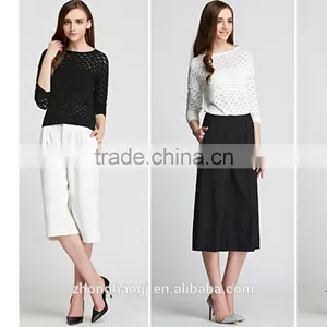New Arrival Korean Summer Hollow Hedging Pullover Sweater Breathable Shirt With Slimming Lookings thumbnail-1