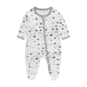 Newborn Baby Romper Onesie Jumpsuit Feet Wrap Long Sleeves Baby Climb Clothes Children's Pajama Cotton thumbnail-3