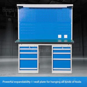 Heavy Load Capacity Workbench With Green Surface and 8 Drawers for Precision Engineering Supplier thumbnail-2
